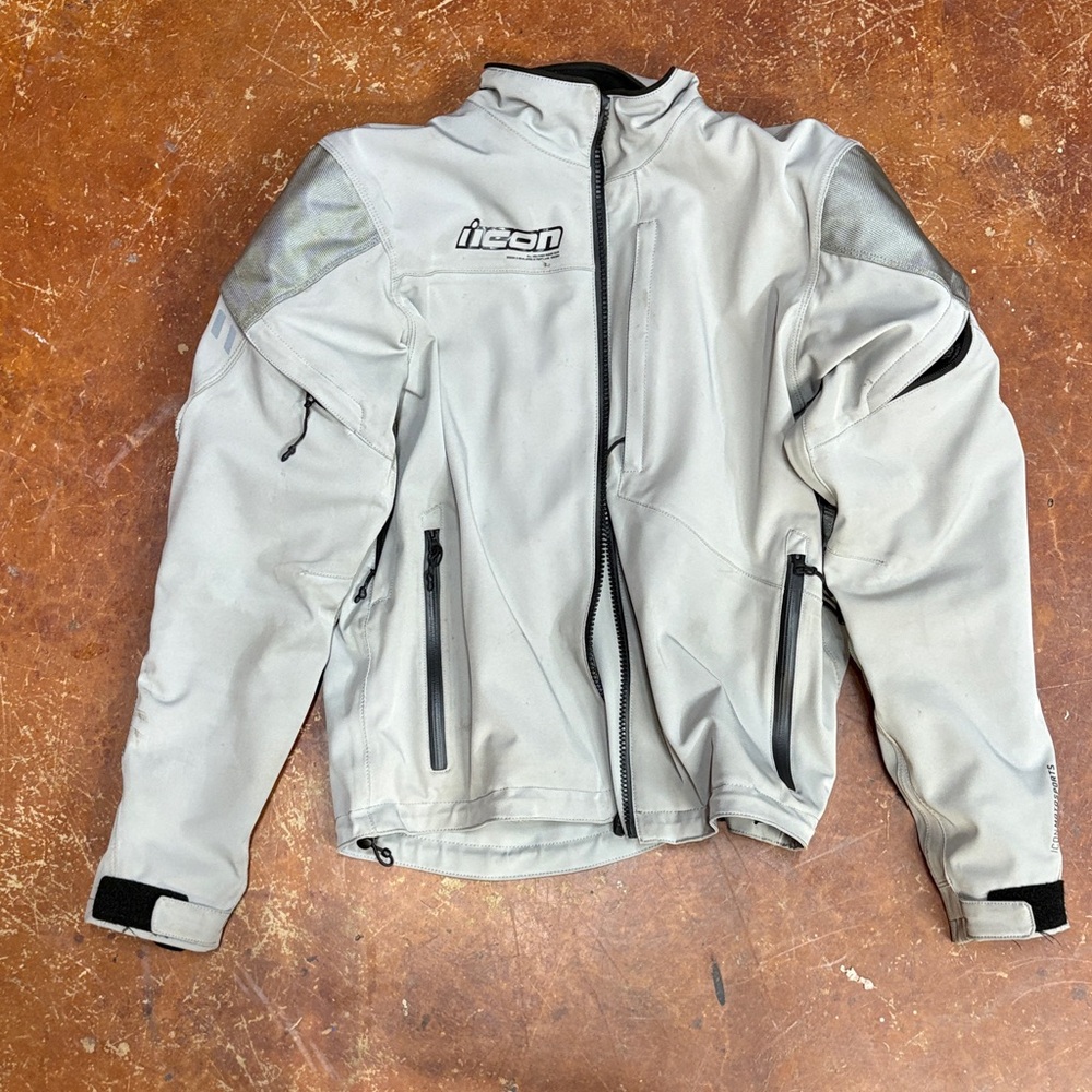 ICON Motosports Tarmac Light Gray Motorcycle Riding Jacket